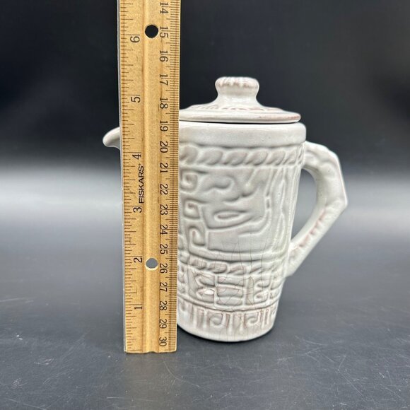 Vintage Frankoma Pottery Creamer Pitcher  7J Aztec Mayan White Serving Tableware - Picture 11 of 11